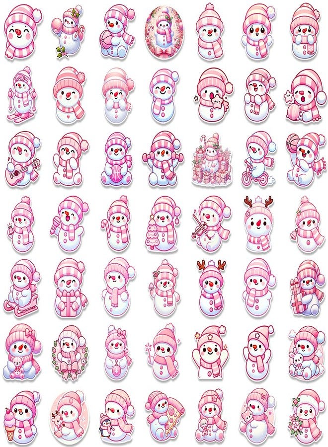 Auconda 150 PCS Pink Christmas Theme Vinyl Stickers, Cute Snowman Santa Claus Decorative Stickers for Parties, Funny Christmas Holiday Party Favors for Kids Teens Aduts, Ideal for Water Bottles, Laptops - Image 5
